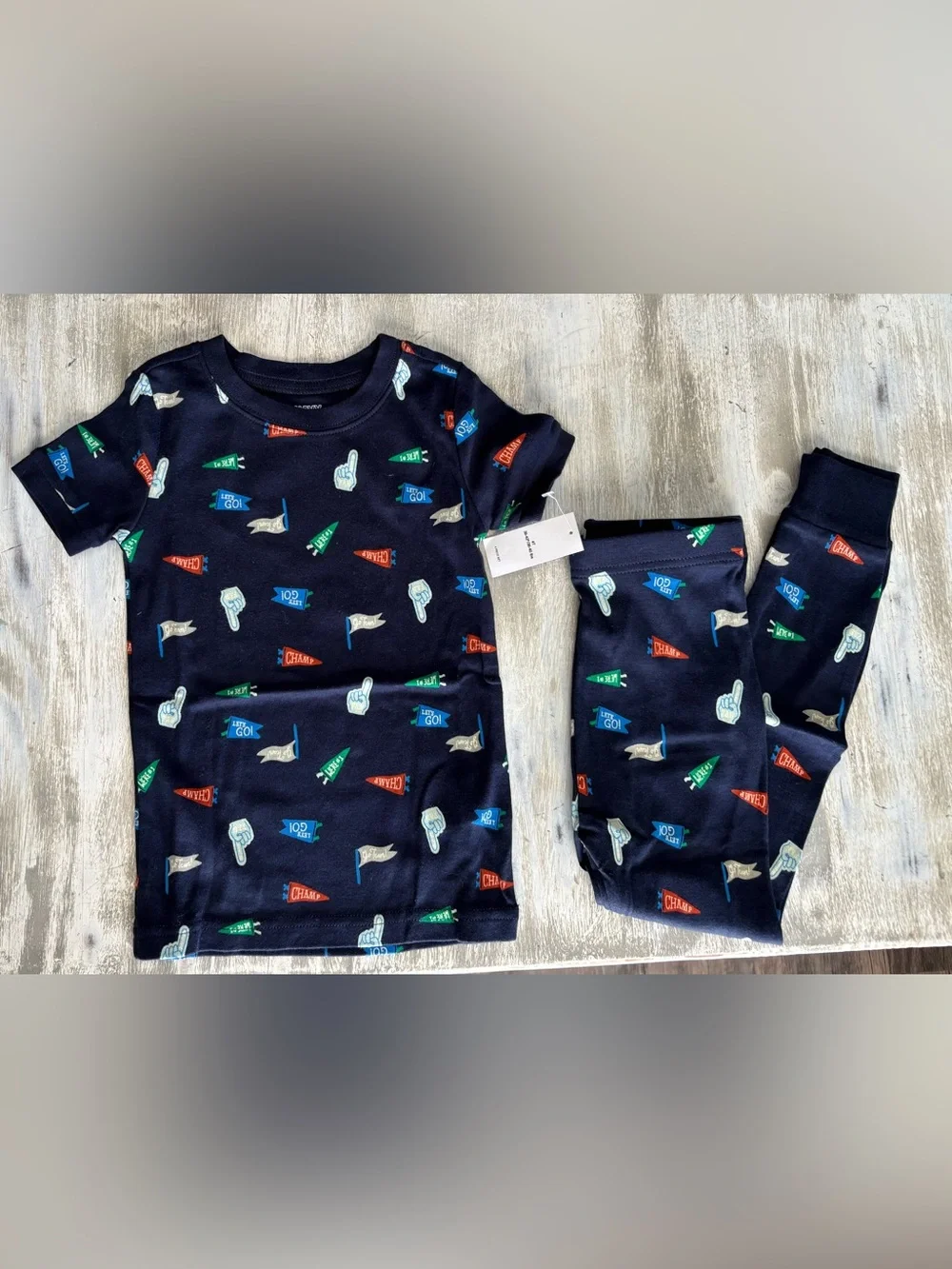 NWT Old Navy Toddler Boys Sports Pajama 4-piece set, 4T